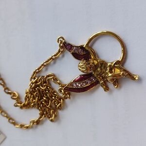 Vintage 1928 gold necklace and eye glass holder, 28" long,  NWT